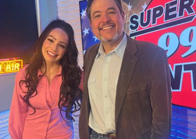 Eva with Matt Murphy from Super Talk 99.7.
